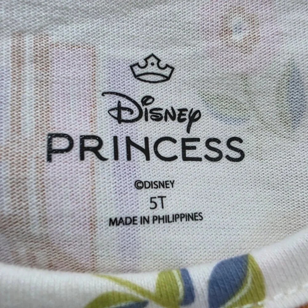 Disney Princess Dress Toddler Girls Castle Print Drop Waist Long Sleeves 2T-4T